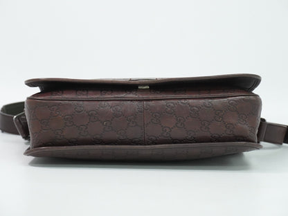 Gucci Flap Messenger Bag (Outlet) Guccissima Leather, Brown, Leather, Shoulder Bag