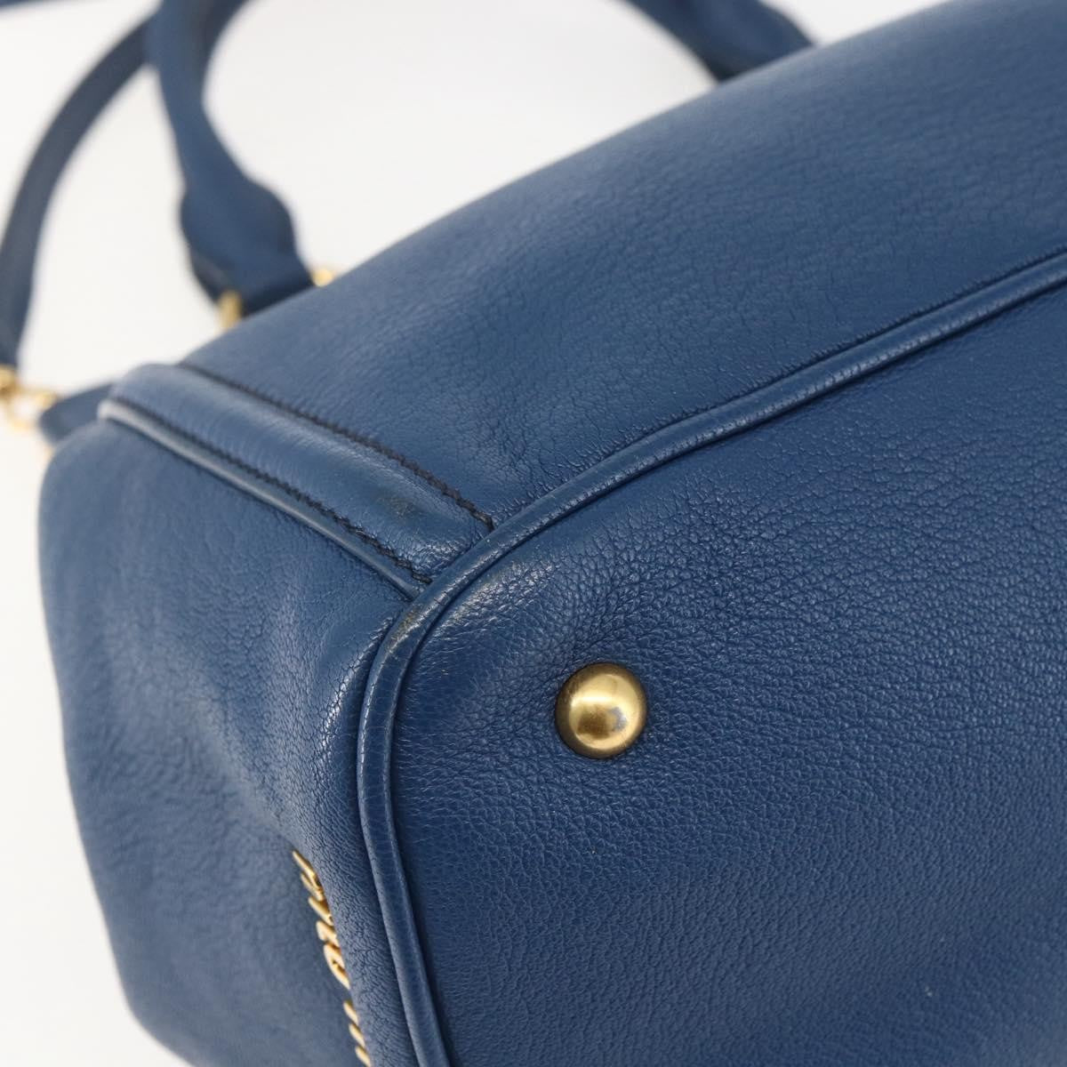 Miu Miu Vintage Leather, Blue, Leather, Tote Bag