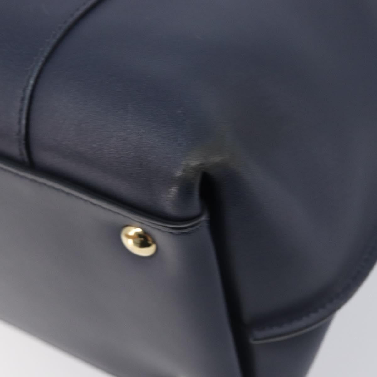 Salvatore Ferragamo Vintage Gancini Top Handle Leather, Navy, Leather, Handbag