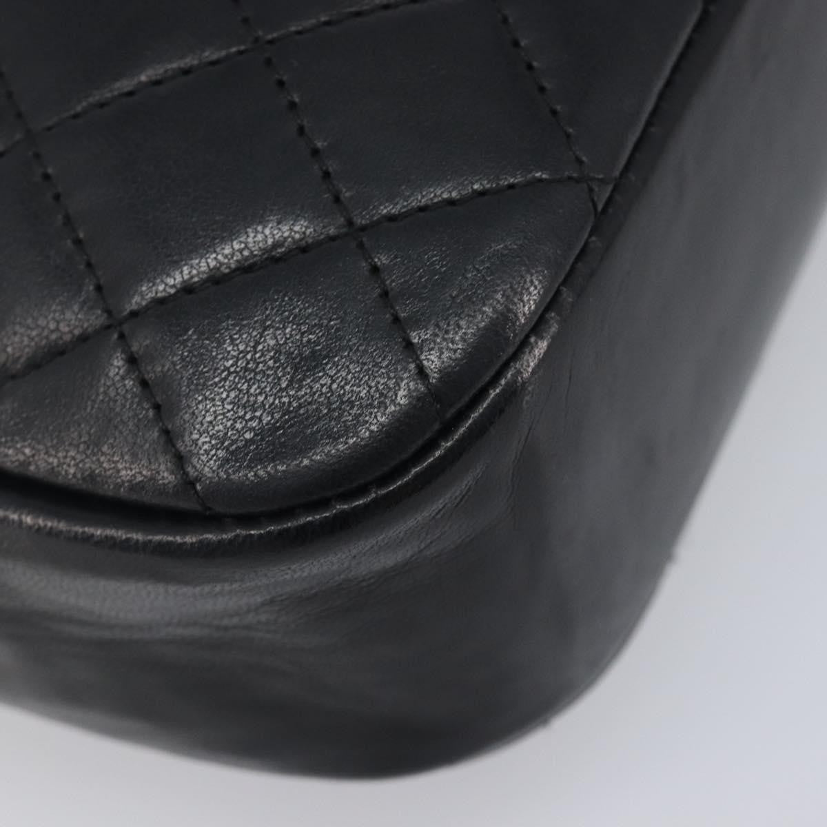 Chanel Vintage Front Pocket Camera Chevron Lambskin, Black, Leather, Handbag
