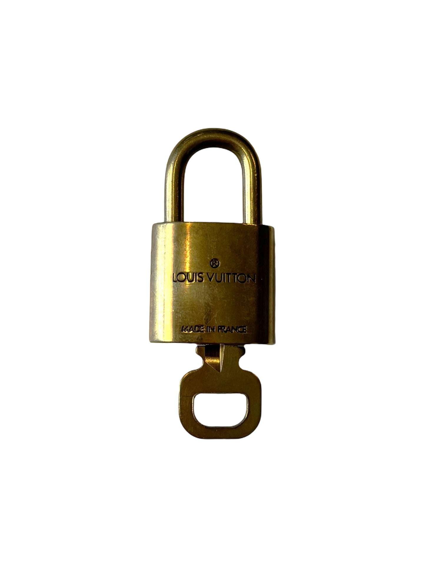 Louis Vuitton Padlock and Key Logo Metal, Gold, Metal, Charm