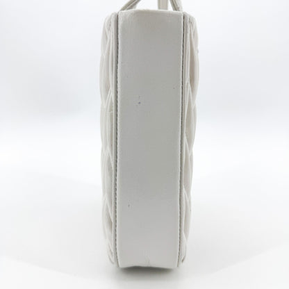 Miu Miu Matelassé Nappa Leather Top Handle Bag Leather, White, Leather, Clutch