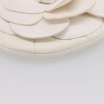 Chanel Camellia Round Clutch with Chain Lambskin, White, Leather, Clutch