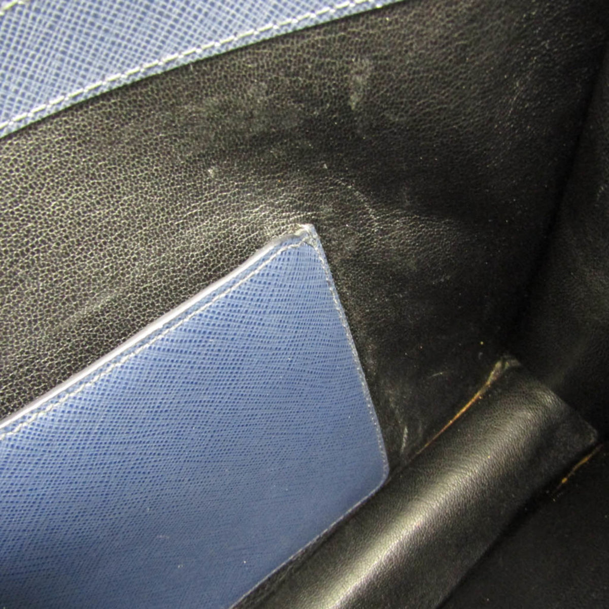 Prada Convertible Travel Saffiano Leather, Navy, Leather, Briefcase