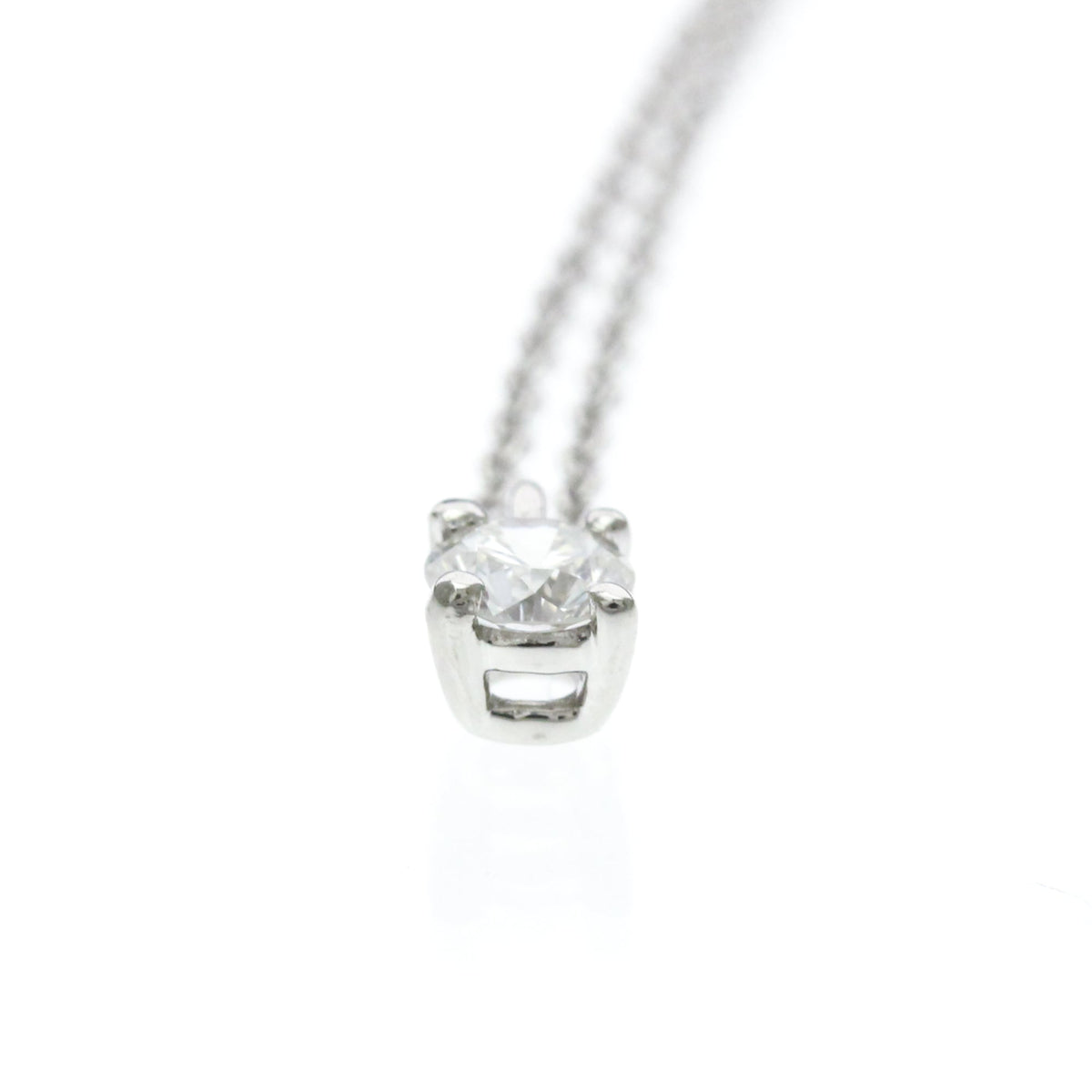 Tiffany & Co. Solitaire Pendant Platinum with Emerald Cut Diamond, Silver, Platinum, Necklace