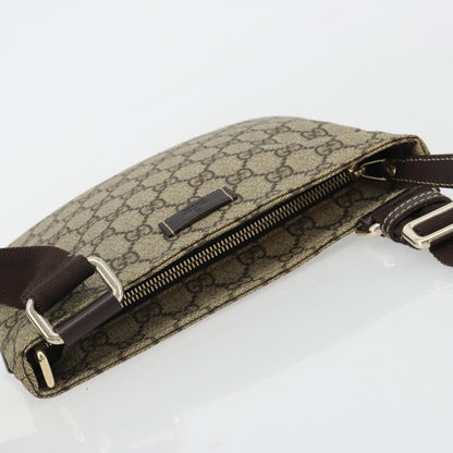 Gucci Zip Top Messenger GG Canvas with Leather, Beige, Canvas, Shoulder Bag