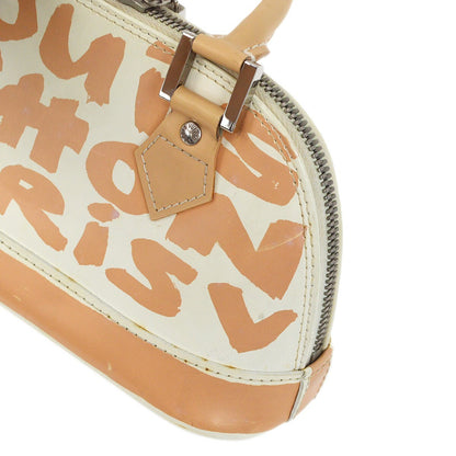 Louis Vuitton Alma Limited Edition Graffiti Leather, Beige, Leather, Handbag