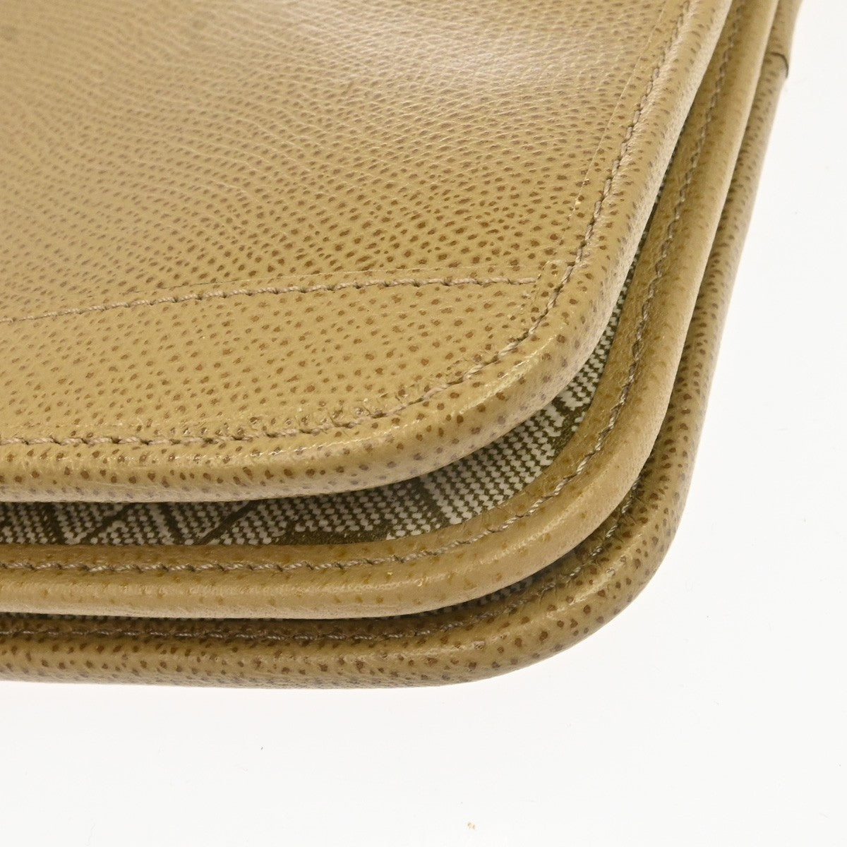 Christian Dior Vintage Chain Flap Leather, Beige, Leather, Shoulder Bag
