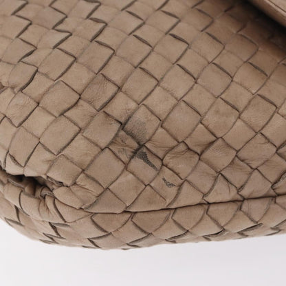 Bottega Veneta Intrecciato Shoulder Leather, Beige, Leather, Shoulder Bag
