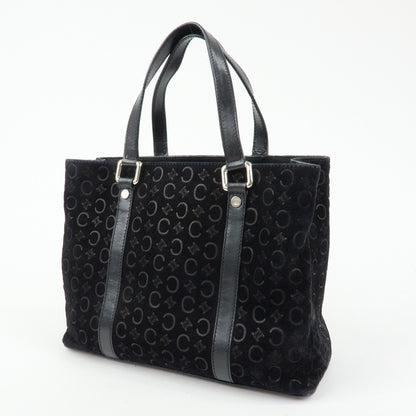 Celine C Macadam Tote PVC leather/ Macadam canvas, Black, Suede, Shoulder Bag
