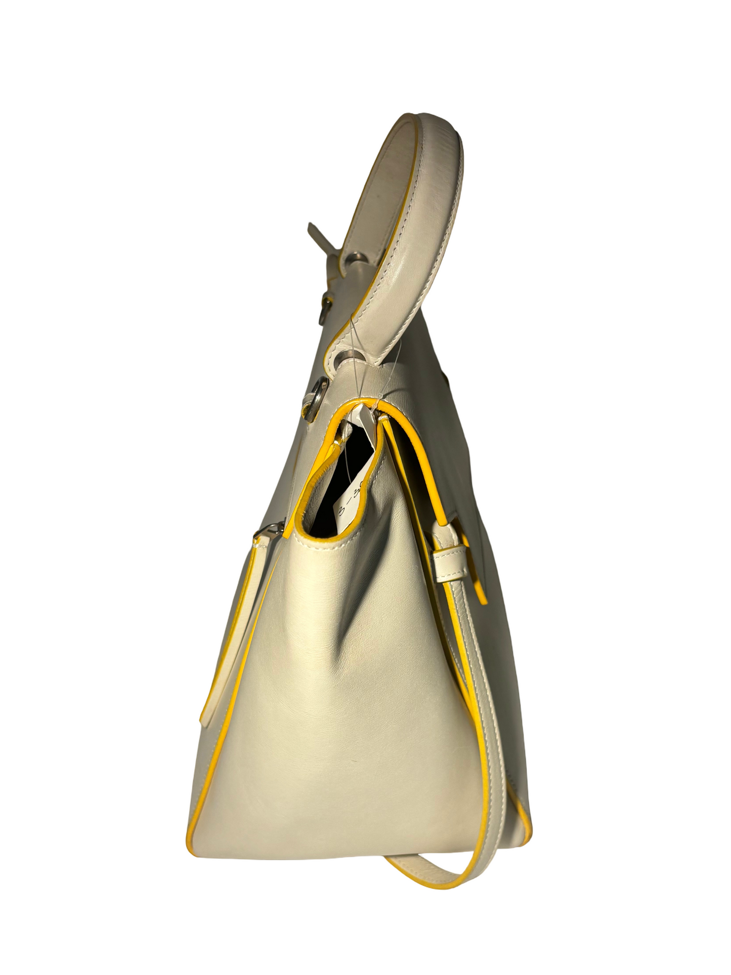Celine Belt Calfskin, Beige, Calfskin, Handbag