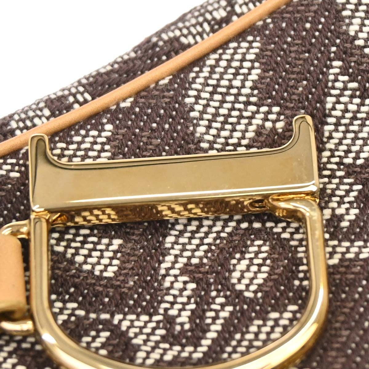 Christian Dior Vintage Saddle Zip Coin Purse Diorissimo Canvas, Brown, Canvas, Clutch