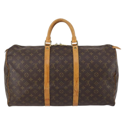 Louis Vuitton Keepall Bag Monogram Canvas, BROWN, CANVAS, Travel bag