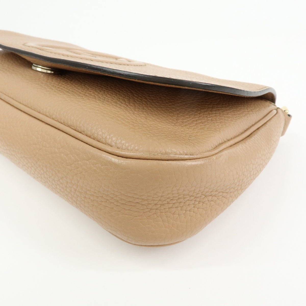 Gucci Soho Chain Leather, Beige, Leather, Crossbody Bag