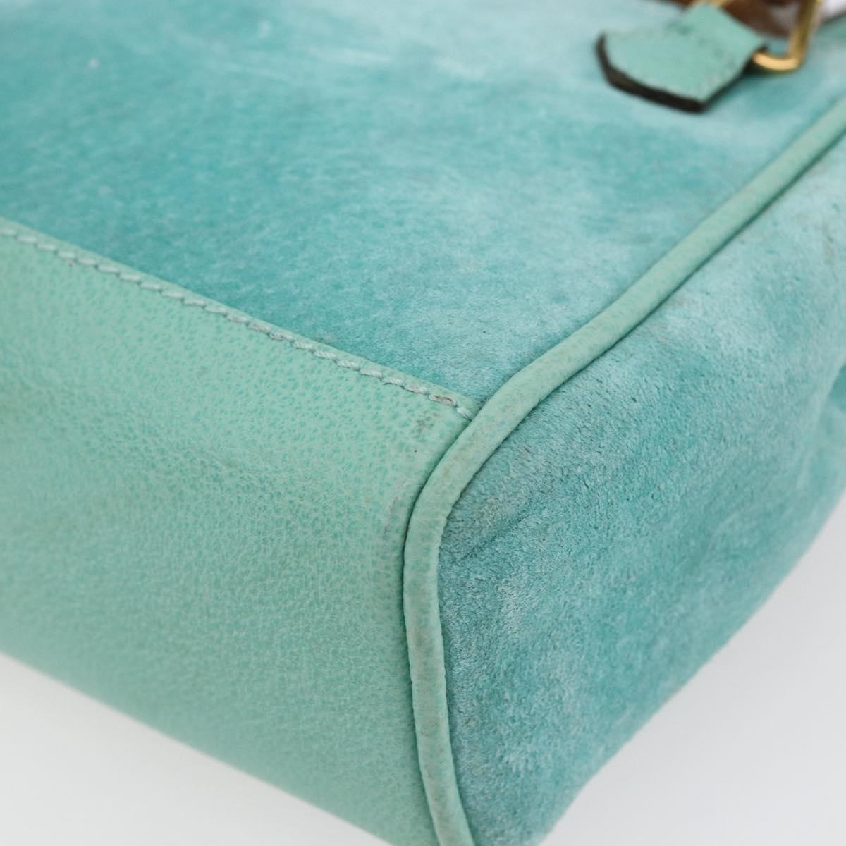 Gucci Bamboo Zip Pouch Leather, TURQUOISE, SUEDE, Clutche & pouche