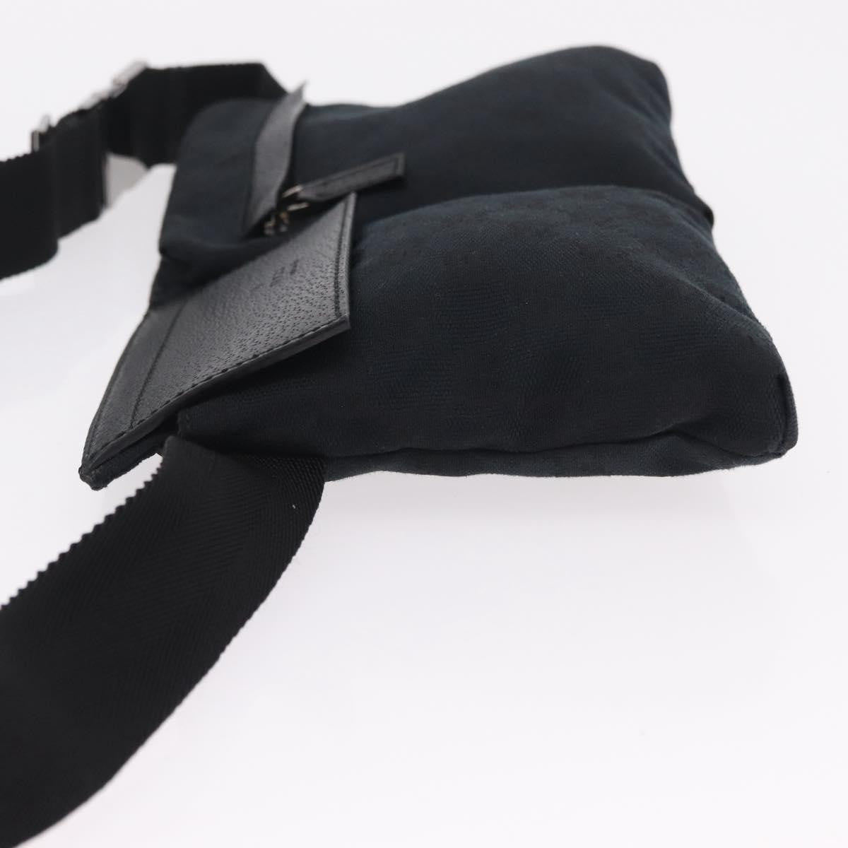 Gucci Vintage Double Web Belt Canvas, Black, Canvas, Shoulder Bag