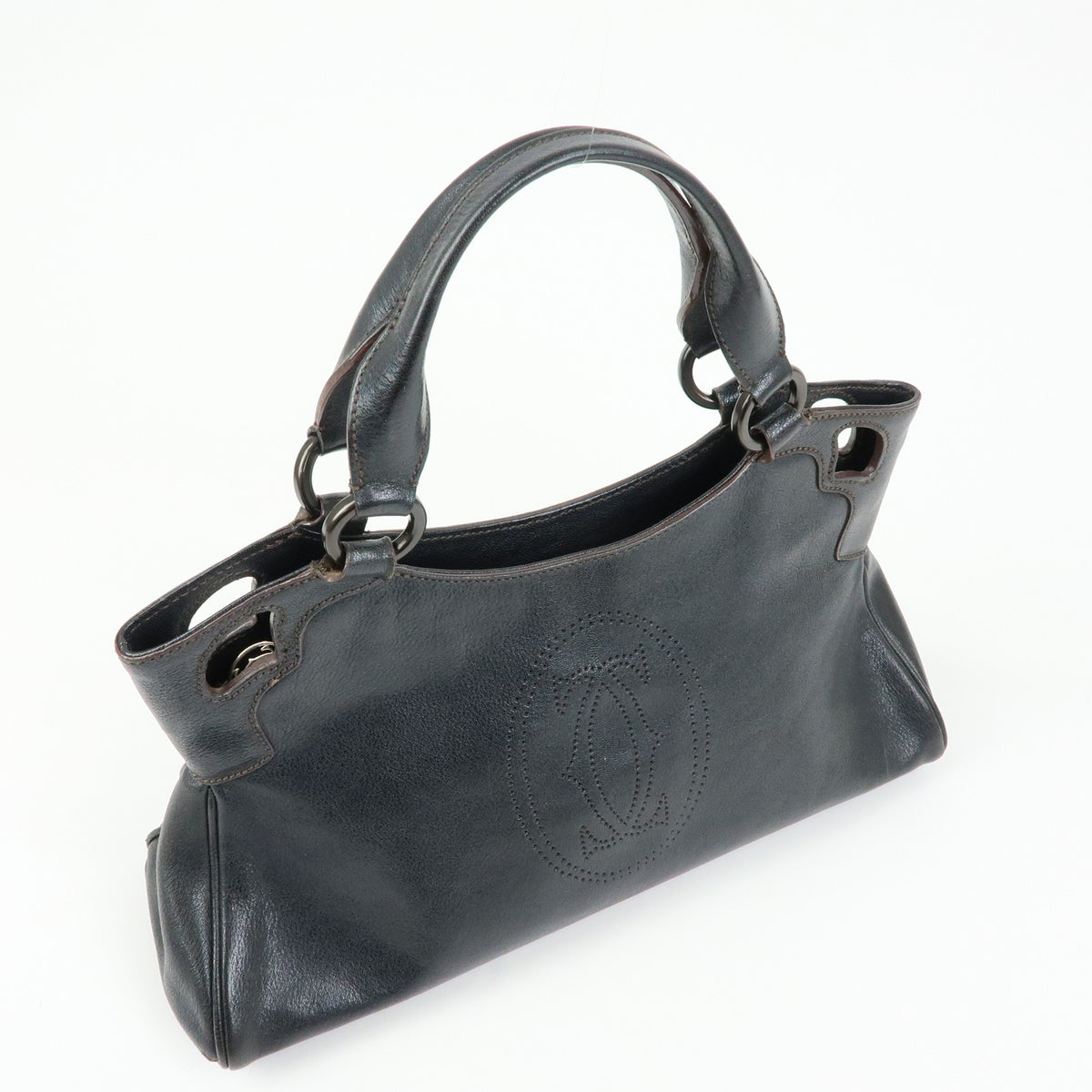 Cartier Marcello Leather, Black, Leather, Handbag