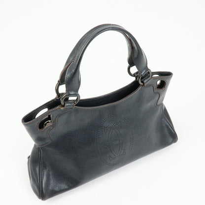 Cartier Marcello Leather, Black, Leather, Handbag