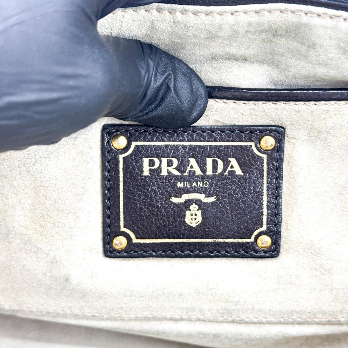 Prada Vitello Daino Leather, Black, Leather, Shoulder Bag