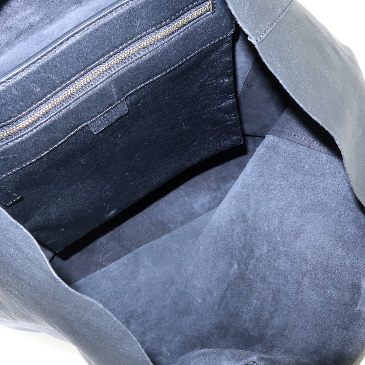 Celine Vertical Cabas Leather, Black, Leather, Tote Bag