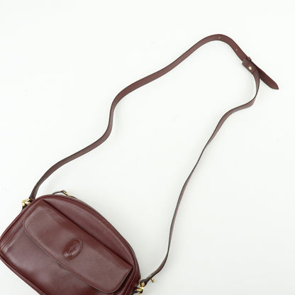 Cartier Must de Cartier Leather, Burgundy, Leather, Shoulder Bag