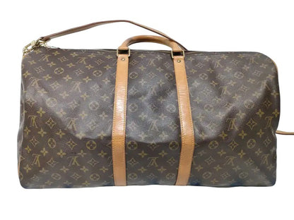 Louis Vuitton Keepall Monogram, Brown, Canvas, Travel Bag