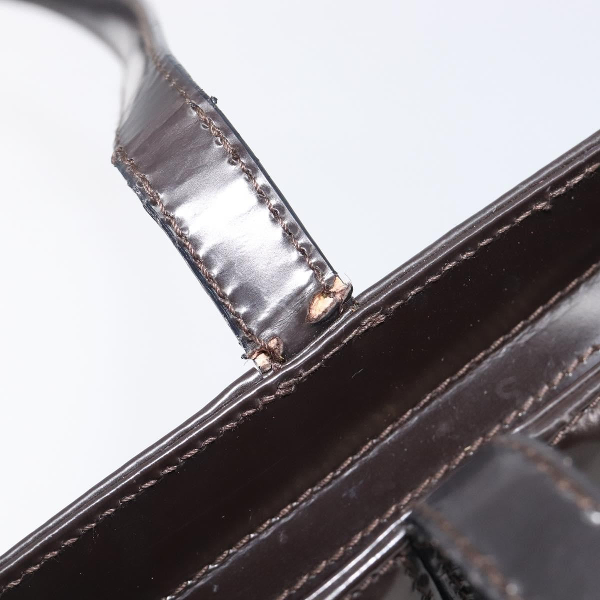 Salvatore Ferragamo Gancini Patent Leather, Brown, Patent Leather, Crossbody Bag
