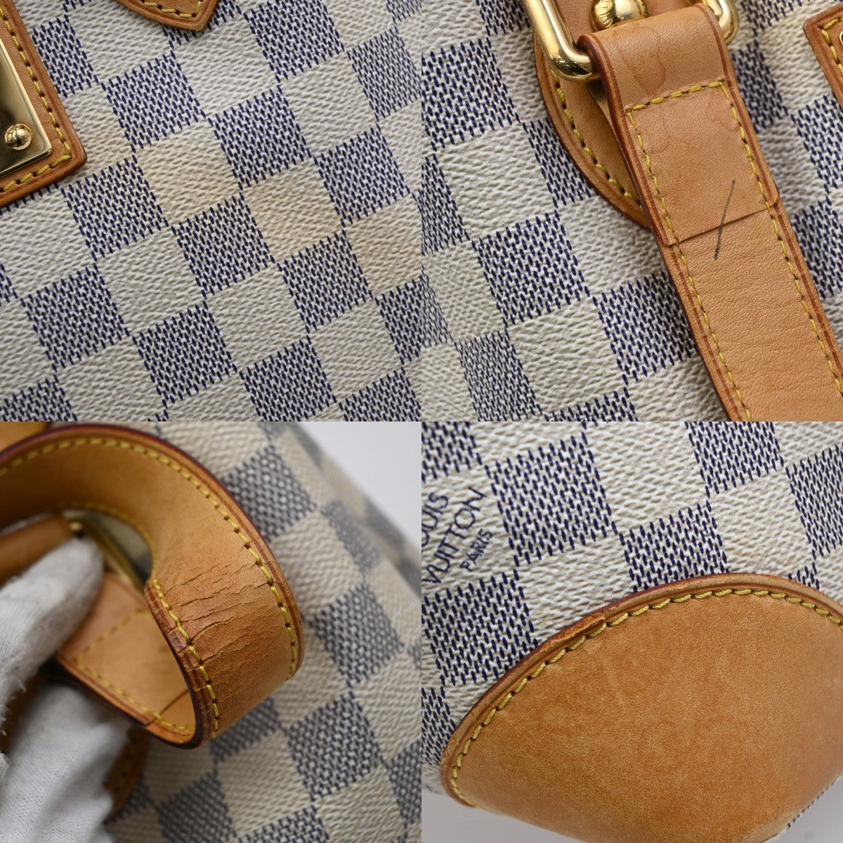Louis Vuitton Hampstead Damier, White, Canvas, Handbag