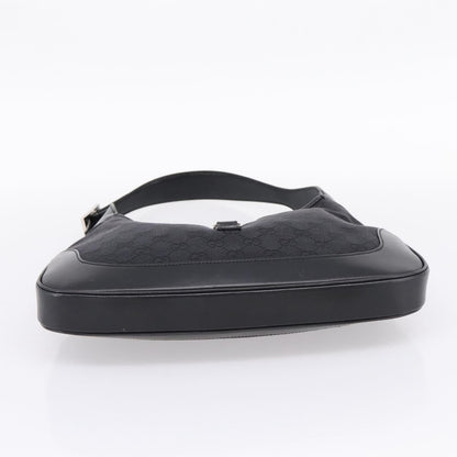 Gucci Jackie O Hobo GG Canvas with Leather, Black, Canvas, Shoulder Bag