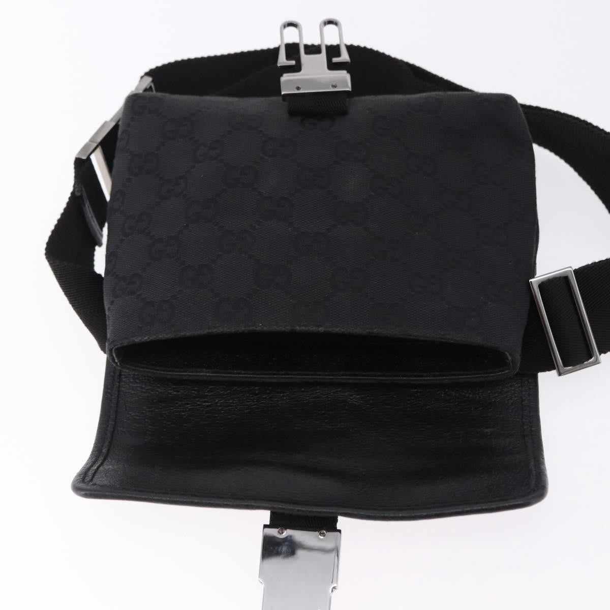 Gucci Buckle Waist GG Canvas and leather, Black, Canvas, Clutch