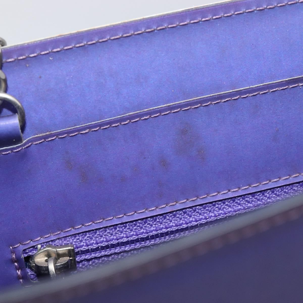 Chanel Vintage Holographic Chain Vinyl, Purple, Synthetic, Tote Bag