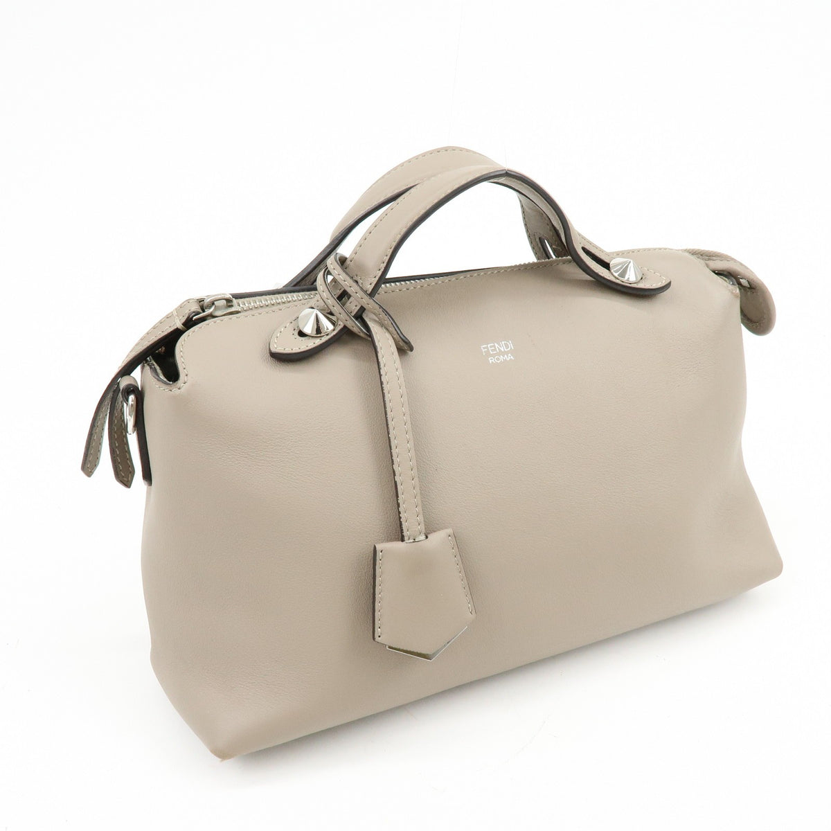 Fendi By The Way Satchel Calfskin, Beige, Leather, Handbag
