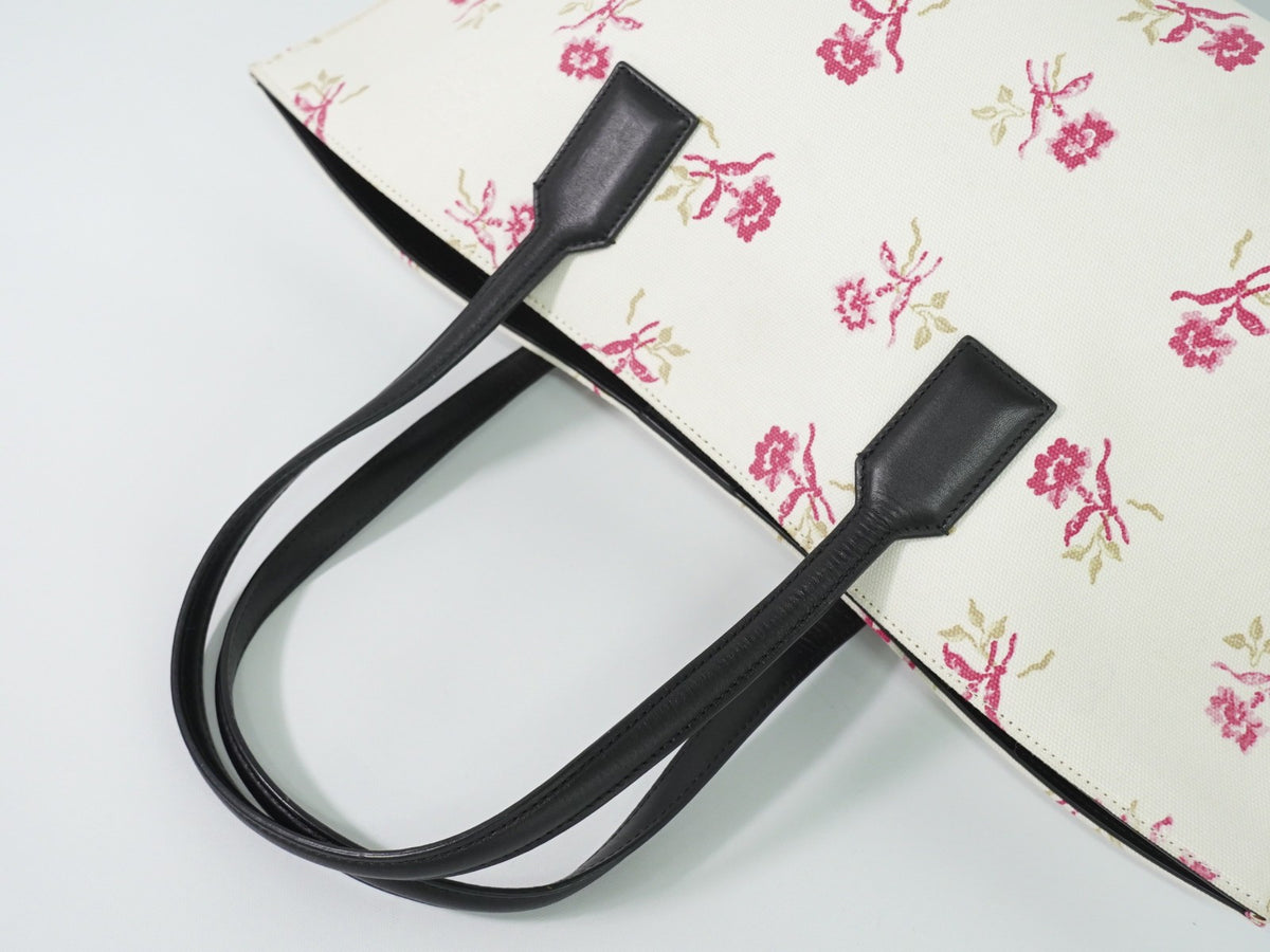 Loewe T Shopper Printed Canvas, White, Canvas, Tote Bag