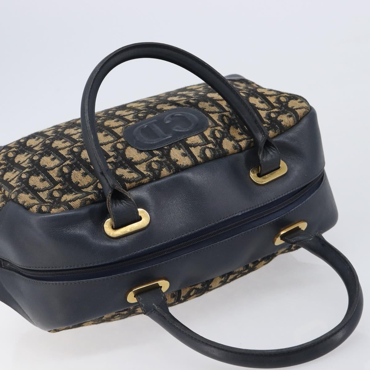 Christian Dior Detective Handle Leather, Navy, Canvas, Handbag