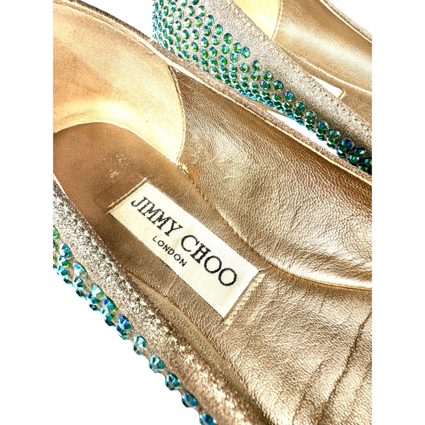 JIMMY CHOO Crystal Embellished Ballet Flats