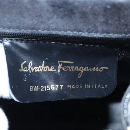 Salvatore Ferragamo Vala Patent Leather, Black, Patent Leather, Shoulder Bag