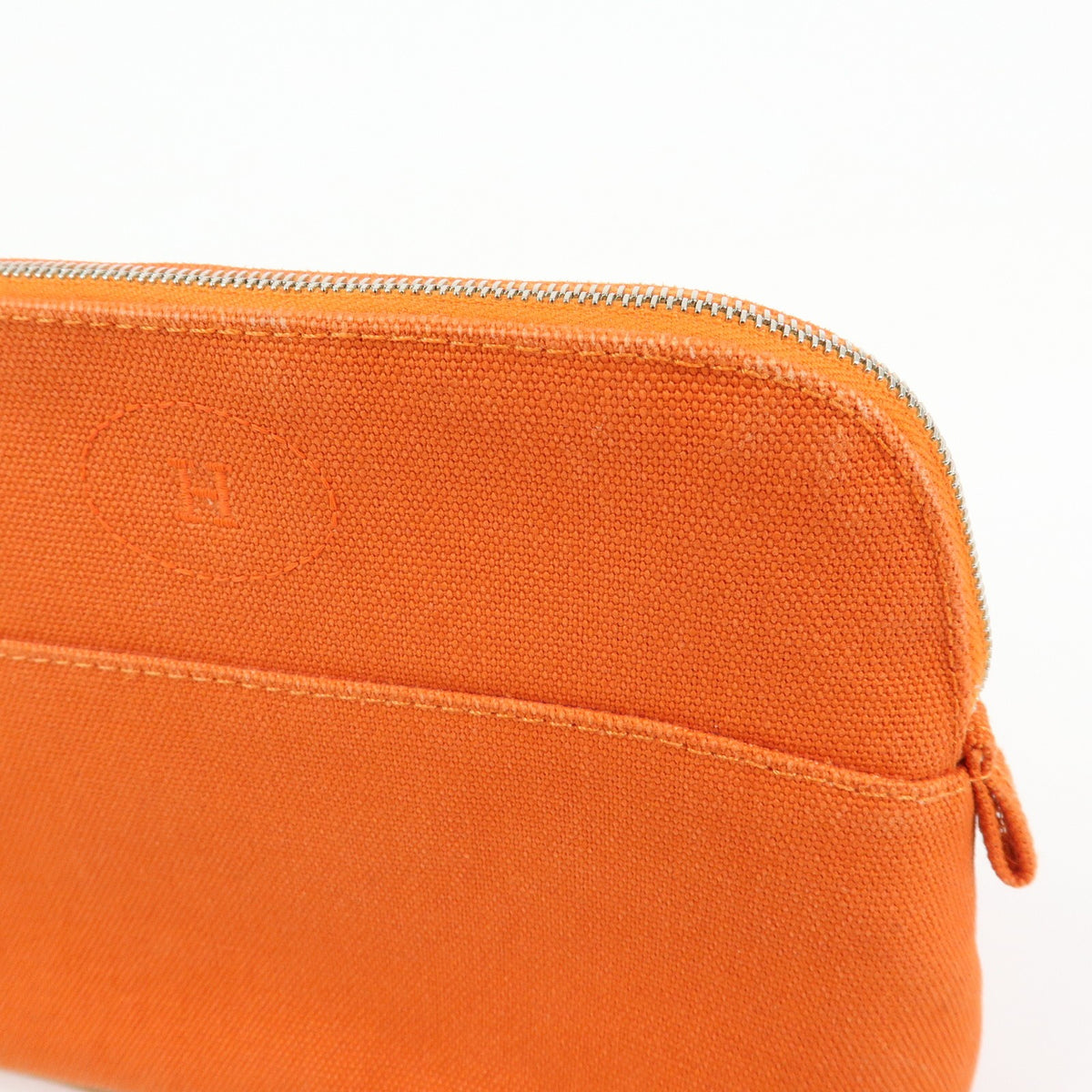 Hermes Bolide Travel Canvas, Orange, Canvas, Clutch