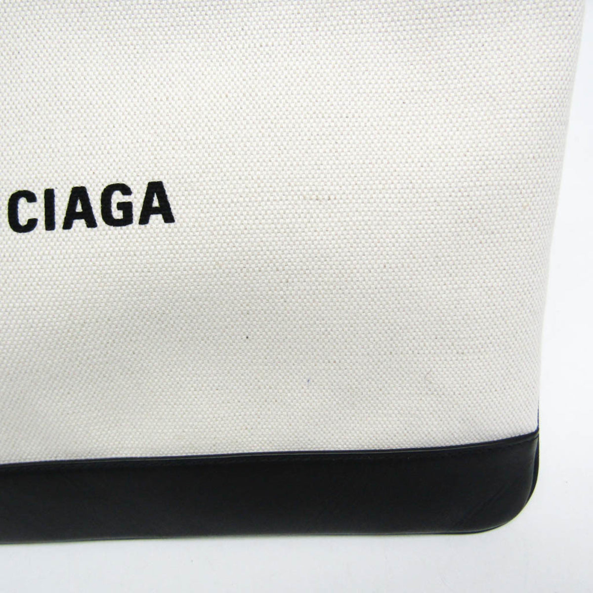 Balenciaga Navy Zip Canvas and Leather, Ecru, Canvas, Clutch