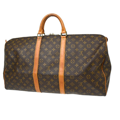 Louis Vuitton Keepall Monogram, Brown, Canvas, Travel Bag