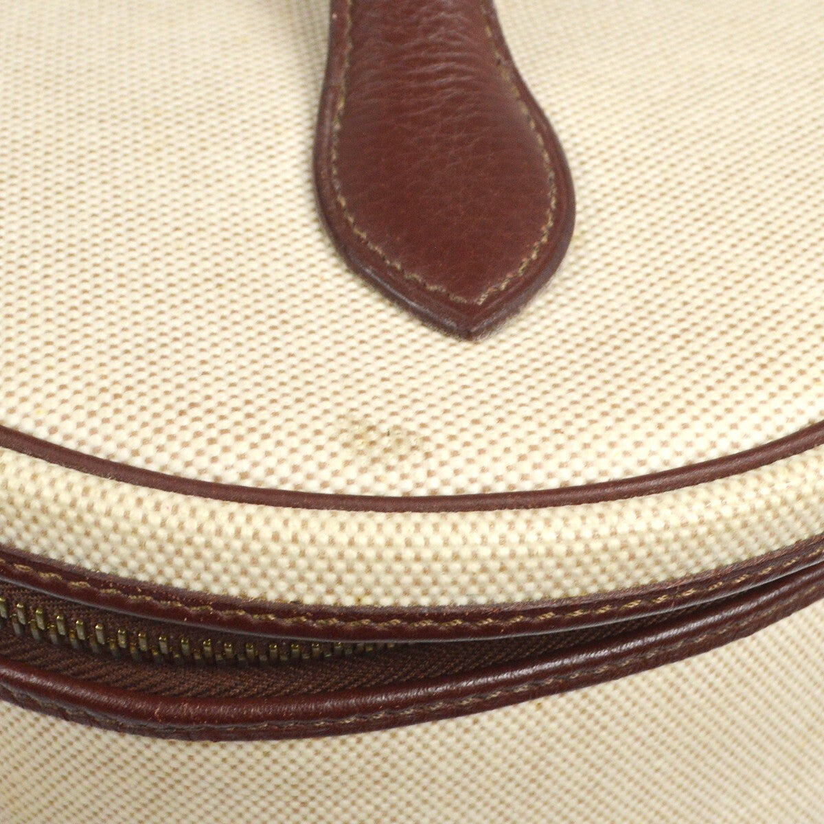 Hermes Acapulco Vanity Toile with Leather, Beige, Canvas, Handbag