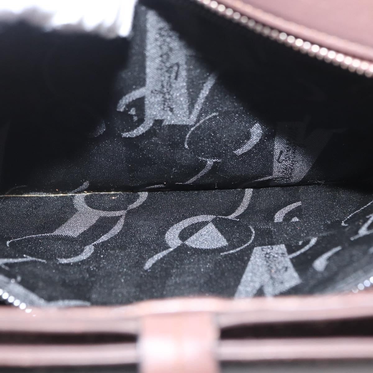 Salvatore Ferragamo Gancini Leather, Brown, Leather, Shoulder Bag