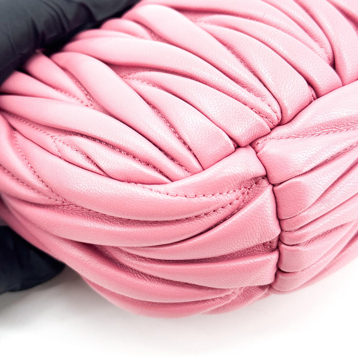 Miu Miu Wander Hobo Matelasse Satin, Pink, Leather, Shoulder Bag