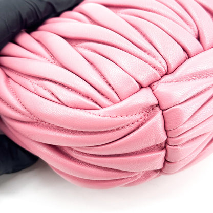 Miu Miu Wander Hobo Matelasse Satin, Pink, Leather, Shoulder Bag