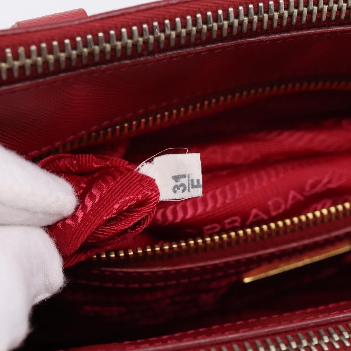 Prada Galleria  Strap Leather, Red, Leather, Handbag