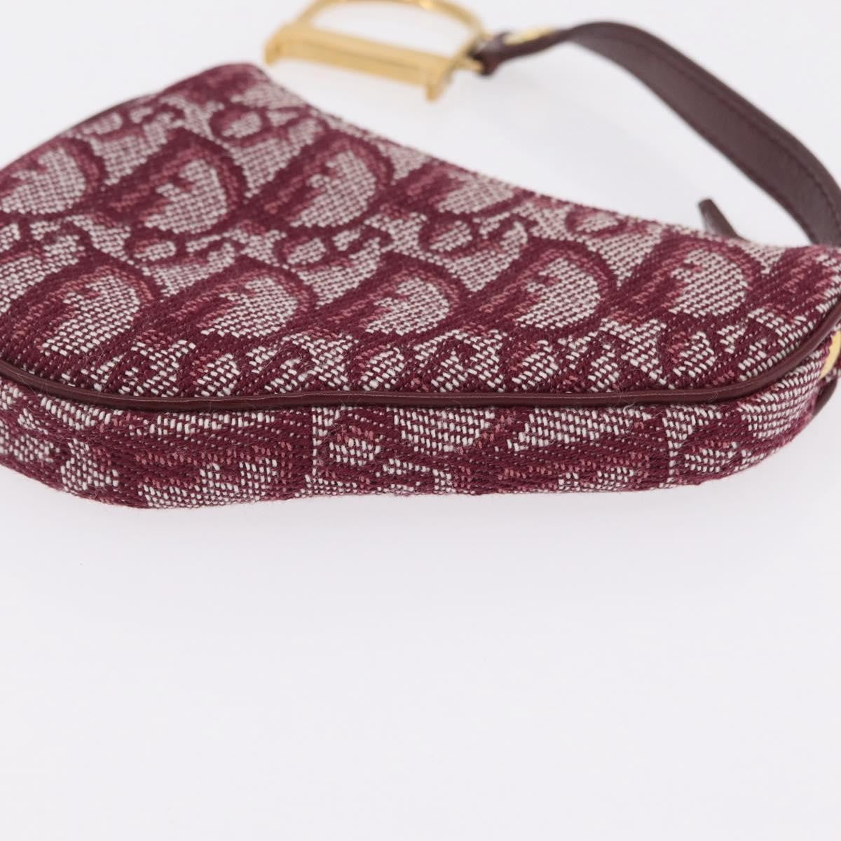 Christian Dior Vintage Saddle Zip Coin Purse Diorissimo Canvas, Red, Canvas, Clutch
