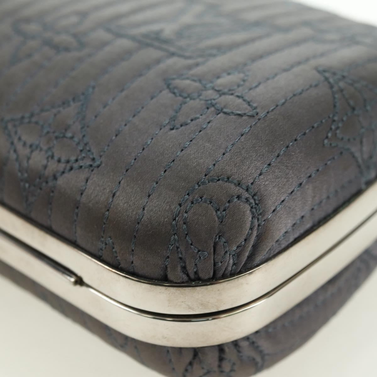 Louis Vuitton Motard Minaudiere Monogram Satin, Gray, Satin, Clutch