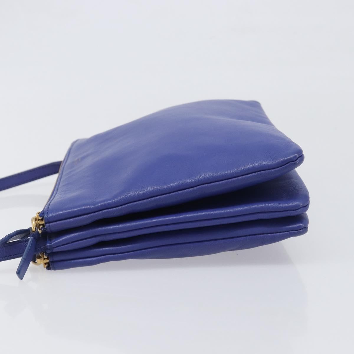 Celine Trio Leather, Blue, Leather, Shoulder Bag