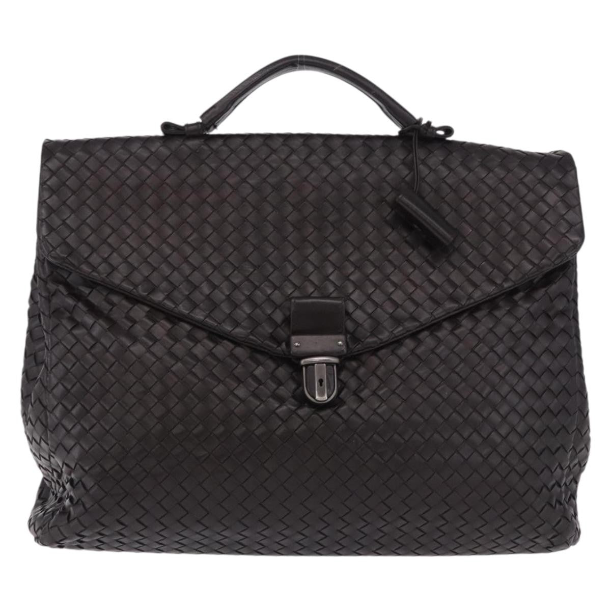 Bottega Veneta Envelope Intrecciato Nappa, Black, Leather, Briefcase