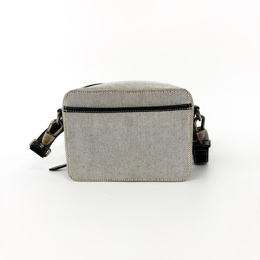 Burberry Horseferry Camera Bag Coated Canvas, Black, Canvas, Crossbody Bag
