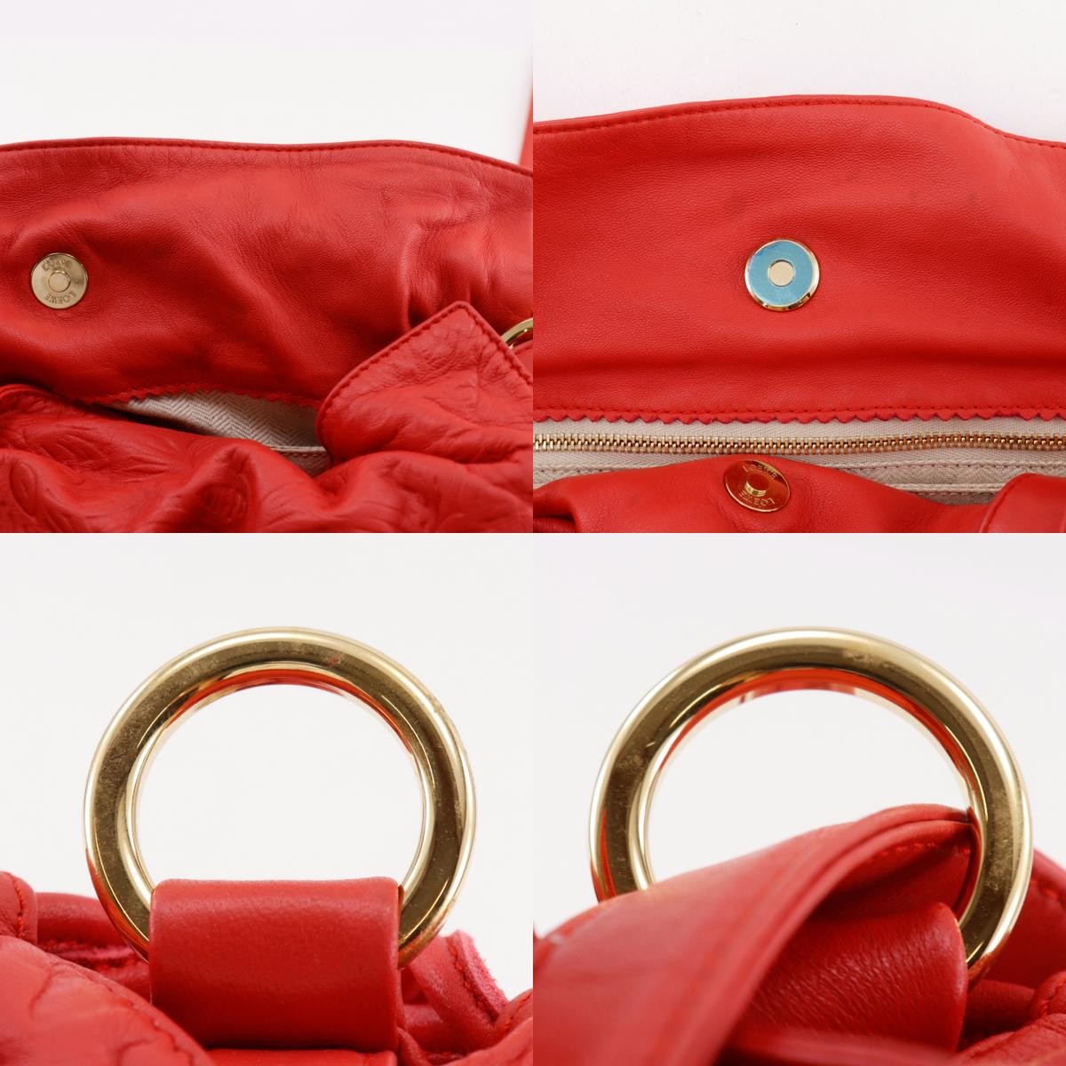Loewe Flamenco Leather, Red, Leather, Shoulder Bag